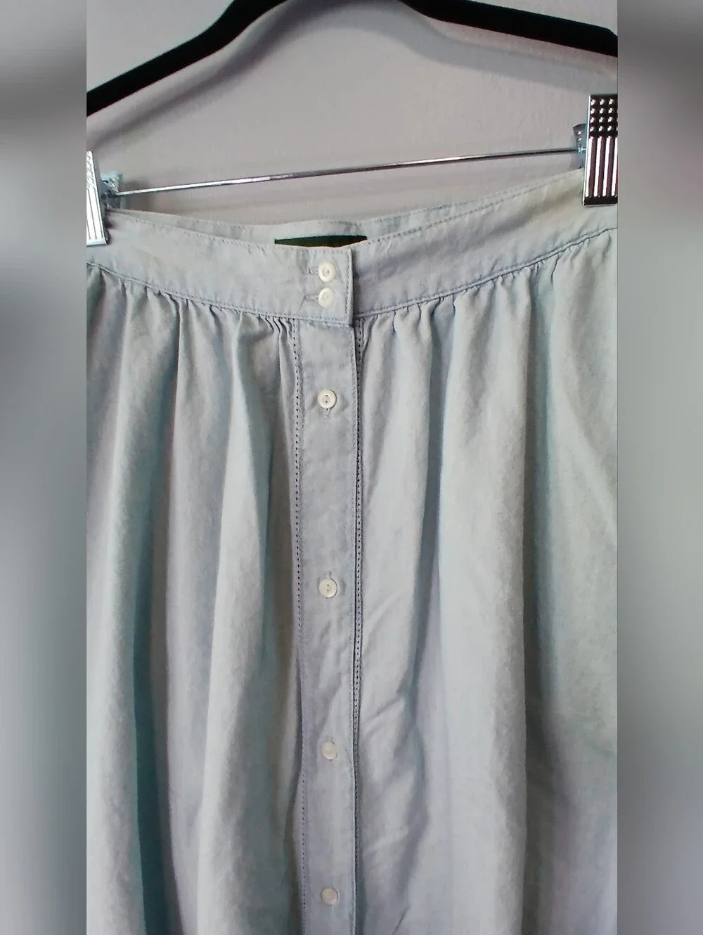 Lauren Jeans Co. Ralph Lauren Chambray Maxi Skirt Womens 2P Cottagecore Coastal